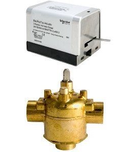 Schneider Electric VT3313G13A020 Erie PopTop General Control Valve with Actuator, 3/4", 3-way, sweat, 4CV, brass-