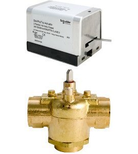 Schneider Electric VT3325G13U020 Erie PopTop General Control Valve with Actuator, 3/4", 3-way, NPT, 5CV, brass-