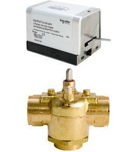 Schneider Electric VT3427G13A020 Erie PopTop General Control Valve with Actuator, 1", 3-way, NPT, 8CV, brass-