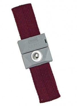 SCS 2204 Adjustable Wristband with 0.16" Snap Closure, Burgundy-