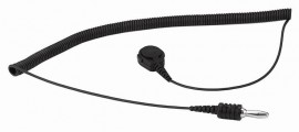 SCS 4611 Wrist Strap Grounding Cord, Lightweight 10' Coiled, 4 mm snap-