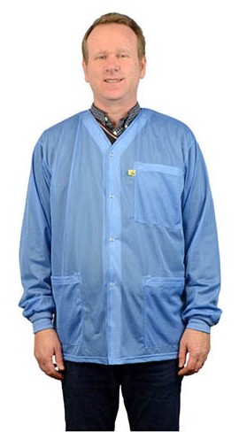 SCS 770015 Smock Jacket with Knitted Cuffs, Blue, 2XLarge-