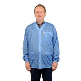 SCS 770016 Smock Jacket with knitted cuffs, blue, 3XL-