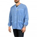 SCS 770101 3-Pocket Dual-Wire Smock Jacket with Knitted Cuffs, Small, Blue-