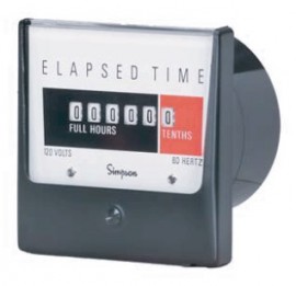 Simpson 1357ET Synchronous Elapsed Time Meter with AC power, 3.5", 120 VAC-