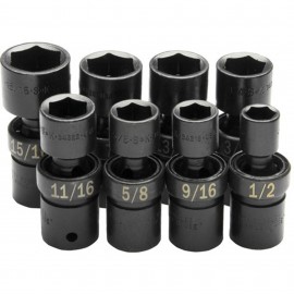 SK Tools 34301 Universal Socket Set, 1/2" drive, 8-pack-