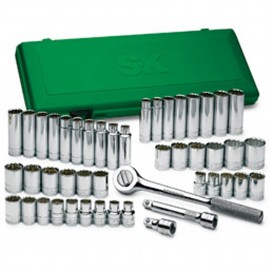 SK Tools 4147 Socket Set, 1/2" drive, 12-point, 47-pack-
