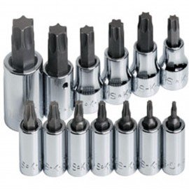 SK Tools 84213 Torx Bit Socket Set, 13-pack, 1/4", 3/8", and 1/2" drive-