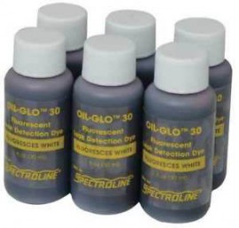 Spectroline NDT OIL-GLO 30/6 Fluorescent Leak Detection Dye, Glows White, 6 x 1oz-