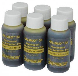 Spectroline NDT OIL-GLO 33/6 Fluorescent Leak Detection Dye, Glows Green, 6 x 1oz-