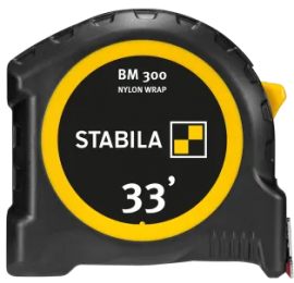 Stabila BM300 Pocket Tape Measure, 33', imperial scale-