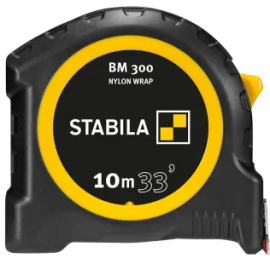 Stabila BM300 Pocket Tape Measure, 33' (10 m), dual scale-