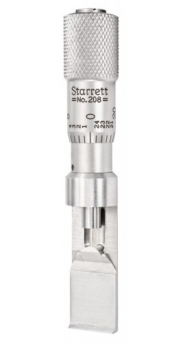 Starrett 208Z Stainless-Steel Can Seam Micrometer, 0 to 0.375&quot;, 0.001&quot; graduation-
