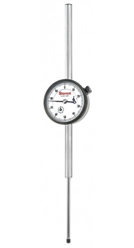 Starrett 25-3041J Dial Indicator with long range, 0 to 3" range, 0 to 100 reading-