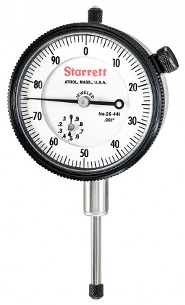 Starrett 25-441J Dial Indicator, 0 to 1" range, 0 to 100 reading-