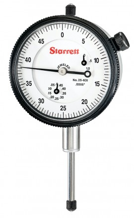 Starrett 25-631J Dial Indicator, 0 to 1&quot; range, 0 to 50 reading-