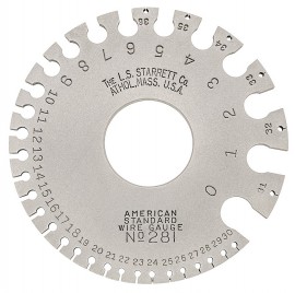 Starrett 281 American Standard Wire Gauge, 0 to 36, 0.325 to 0.005&quot; range-