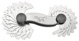 Starrett 474 Screw Pitch Gauge, 4 to 80 TPI, 28 leaves-