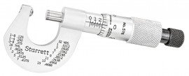 Starrett 576XR Rounded Anvil Micrometer, 0 to 0.5&quot; range, 0.001&quot; graduations-