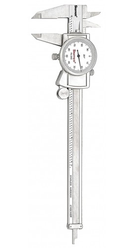 Starrett 61467 White Dial Caliper, Hardened Stainless Steel, 0-6&amp;quot; Range, .001&amp;quot; Graduations-