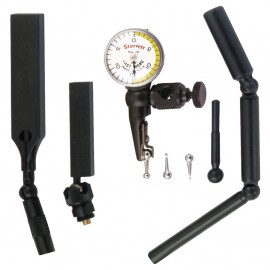Starrett 711GCSZ Last Word Dial Test Indicator with attachments, 0.03" range, 0 to 15 to 0 reading-