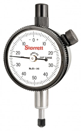 Starrett 81-141J Dial Indicator, 0 to 0.25&quot; range, 0 to 50 to 0-