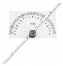 Starrett C493B Protractor and Depth Gauge, 0 to 180&amp;deg;, 6" L-
