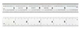 Starrett C604R-6 Spring-Tempered Steel Rule, 6&amp;quot; with inch graduations-