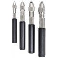 Starrett S166Z 4-Piece Pin Vise Set, 0.03 to 0.187&quot;-