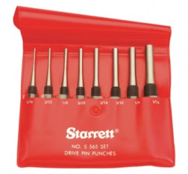Starrett S565PC Drive Pin Punch Set, 4&amp;quot; length, imperial-