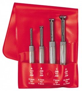 Starrett S831EZ Small Hole 4-Piece Gauge Set, 0.125 to 0.5"-