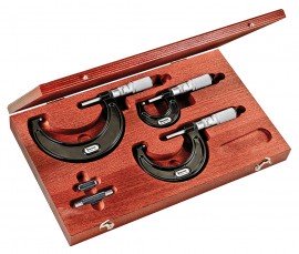 Starrett ST436.1AXFLZ Outside Micrometer Set, 0 to 3"-