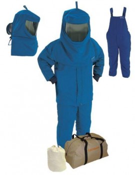 Steel Grip AGW40KA-JB-9-L Arc Gear Jacket, Bib Overall and Hood with air kit, large, size 9 gloves-