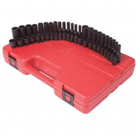 Sunex 1848 Drive Impact Socket Set, 48-pack, SAE/Metric, 1/4"-