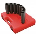 Sunex 2851 Deep Extra Long Metric Set, 1/2" drive, 12-pack-