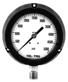 Tel-Tru 10 Solid Front Process Pressure Gauge, VAC 30&amp;quot; Hg-0 psi, 4&amp;frac12;&amp;quot;-
