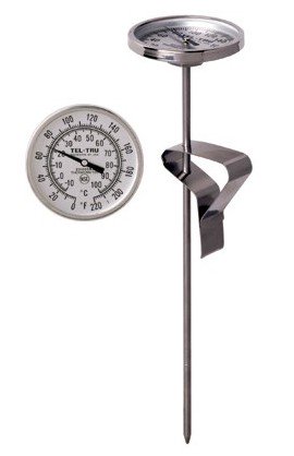 Tel-Tru LT225R08220F Laboratory Testing Thermometer, 2&amp;quot;, glass-
