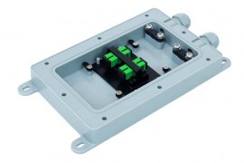 Tempo DFE101-BH-GY Drop Fiber Enclosure Kit with SC/APC bulkheads, 2 port stub, gray-