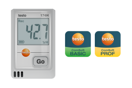 Testo 174 H Mini Temperature and Humidity Data Logger with USB-C and PC software, white-