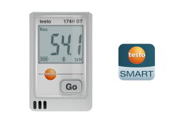 Testo 174 H BT Mini Temperature and Humidity Data Logger with Bluetooth, white-