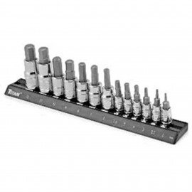 Titan 16124 Metric Hex Socket Set, 13-piece, 2 to 12 mm-