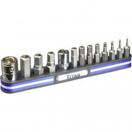 Titan 16136 Bit Socket Set, tamper-resistant metric, 13-piece-