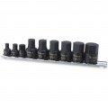 Titan 16140 Impact Bit Socket Set, SAE, 9-piece-