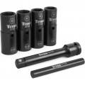 Titan 21126 Half-Size Flip Lug Nut Socket Set, 1/2&amp;quot; drive, 6-piece-