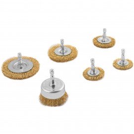 Titan 22206 Crimped Wire Brush Assortment, 6-piece, 1/4&amp;quot; hex shank-