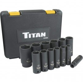 Titan 42404 Metric Deep Impact Socket Set, 1/2&amp;quot; drive, 14-Piece-