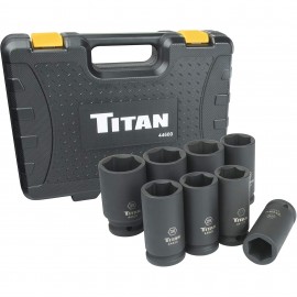 Titan 44600 Metric Deep Impact Socket Set, 3/4&amp;quot; drive, 8-piece-