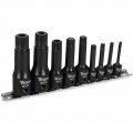 Titan 49009 XZN Triple Square Impact Bit Socket Set, 9-piece, extra-long-