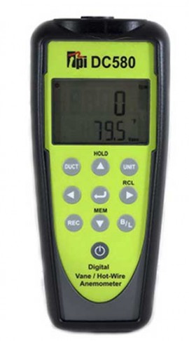 TPI DC580C1 Airflow Meter with Hot-Wire Probe and Carrying Case-
