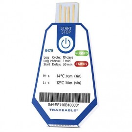 Traceable 18004-00 ONE Single Use USB Temperature Data Loggers, 53.6 to 57.2&amp;deg;F, 40-pack-